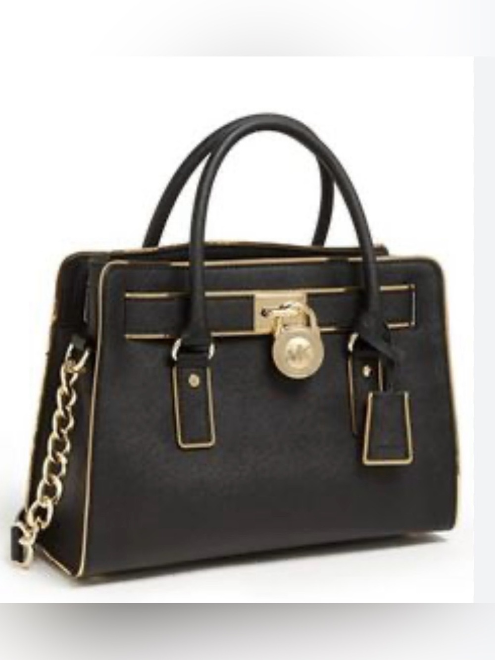 MICHAEL KORS Hamilton Saffiano Leather Medium Satchel black